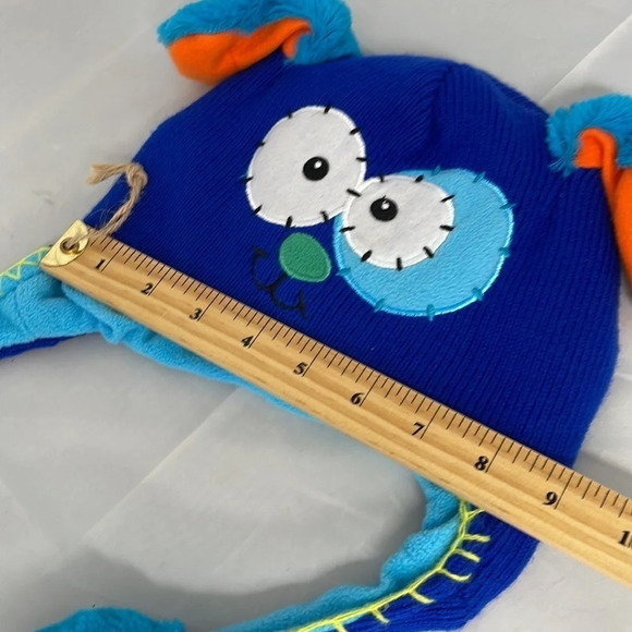 FLIPEEZ Kids Ear Flapper Winter Toque Blue Knit Fleece Lined Reflective Logo - Picture 6 of 10